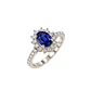 Anillo Compromiso Oro Blanco 18kt 60 Puntos Diamantes 1,29 Quilates Zafiro Radiante - Miniatura 1