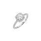 Anillo Compromiso Oro Blanco 18kt Diamante Enmarcado 54 Puntos Medio Cintillo Diamante 17 Puntos - Miniatura 3