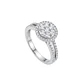 Anillo Compromiso Oro Blanco 18kt Diamante Halo Doble Medio Cintillo 83 Puntos - Miniatura 2