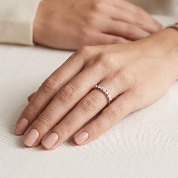 Anillo Oro Blanco 18kt Diamantes 11Pts 4