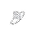 Anillo de Plata Esterlina 925 Sello Oval Circon