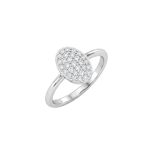 Anillo de Plata Esterlina 925 Sello Oval Circon