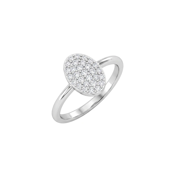 Anillo de Plata Esterlina 925 Sello Oval Circon 1