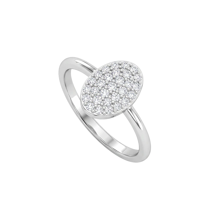 Anillo de Plata Esterlina 925 Sello Oval Circon 2