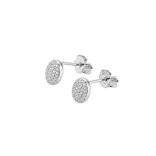 Aros de Plata Esterlina 925 Sello Circon Oval