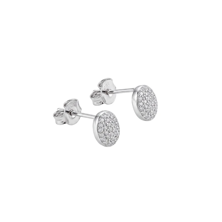 Aros de Plata Esterlina 925 Sello Circon Oval 2