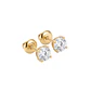 Aros de Oro Amarillo 9kt Boton Circon 4 Grifas - Miniatura 2