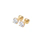 Aros de Oro Amarillo 9kt Boton Circon 4 Grifas - Miniatura 3