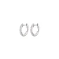 Aros Oro Blanco 18kt Diamantes 9Pts Argollas Pequeñas - Miniatura 3