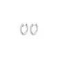 Aros Oro Blanco 18kt Diamantes 8Pts Argollas Pequeñas - Miniatura 3