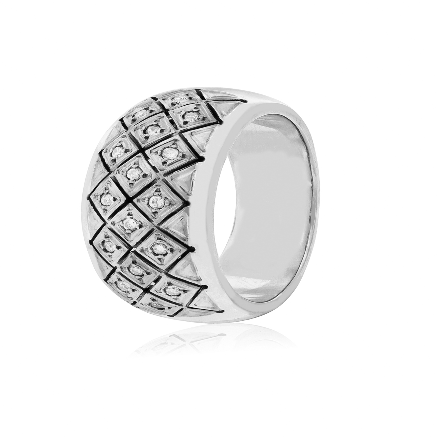 Anillo Oro Blanco 18kt Modelo Septal 16 Diamantes 1pts 1