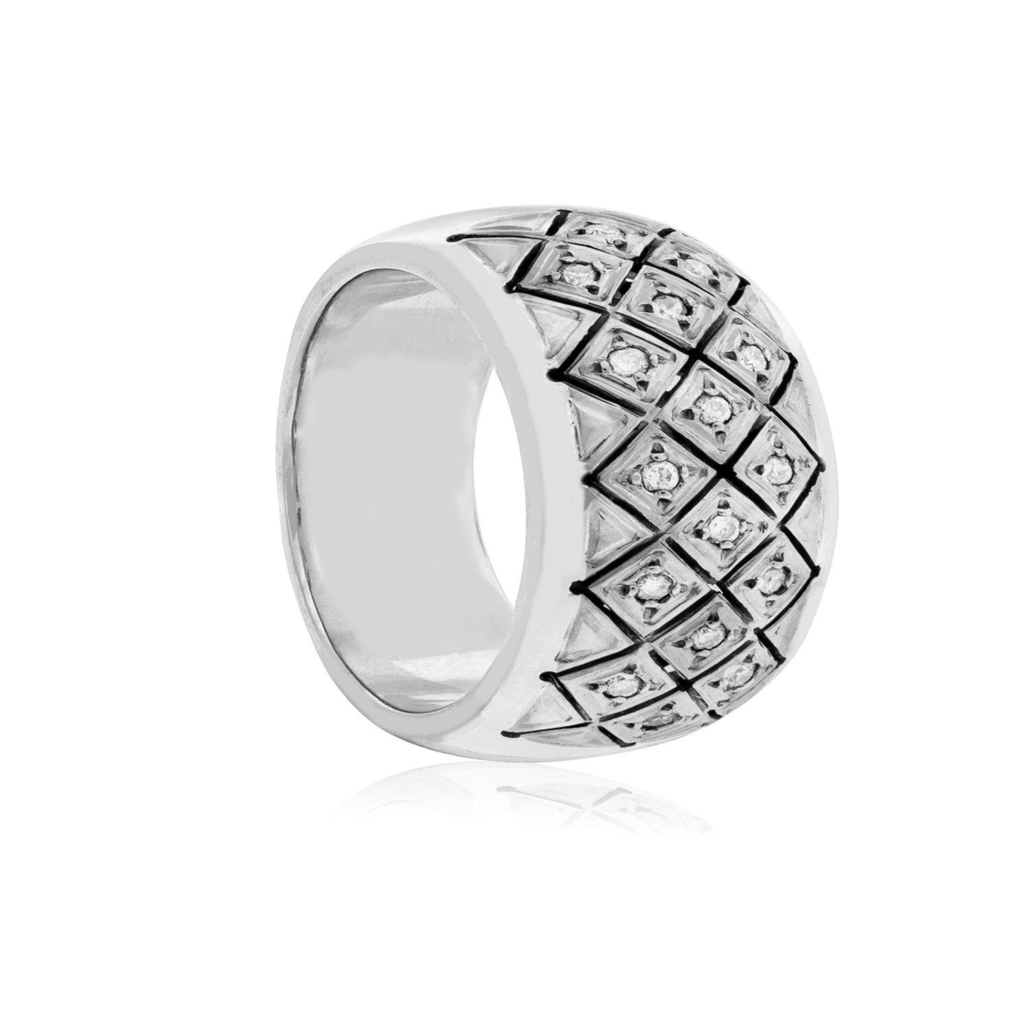 Anillo Oro Blanco 18kt Modelo Septal 16 Diamantes 1pts 2