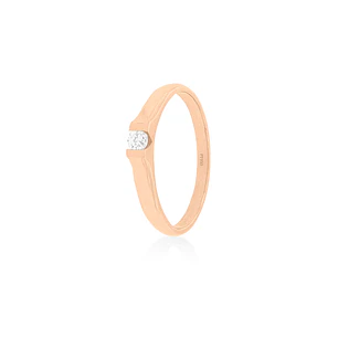 Anillo Compromiso Oro Rosado 18kt  Nantes 1x10ptos Diamante