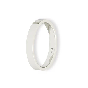 Argolla Matrimonio de Oro Blanco 18kt Tubo Ferrada de 3,5mm
