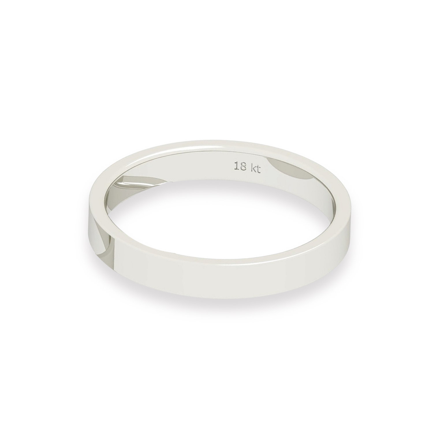 Argolla Matrimonio de Oro Blanco 18kt Tubo Ferrada de 3,5mm 2