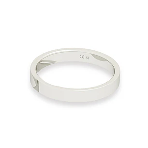 Argolla Matrimonio de Oro Blanco 18kt Tubo Ferrada de 3,5mm