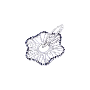 Colgante Oro Blanco 18kt Flor Diamantes 42 Pts