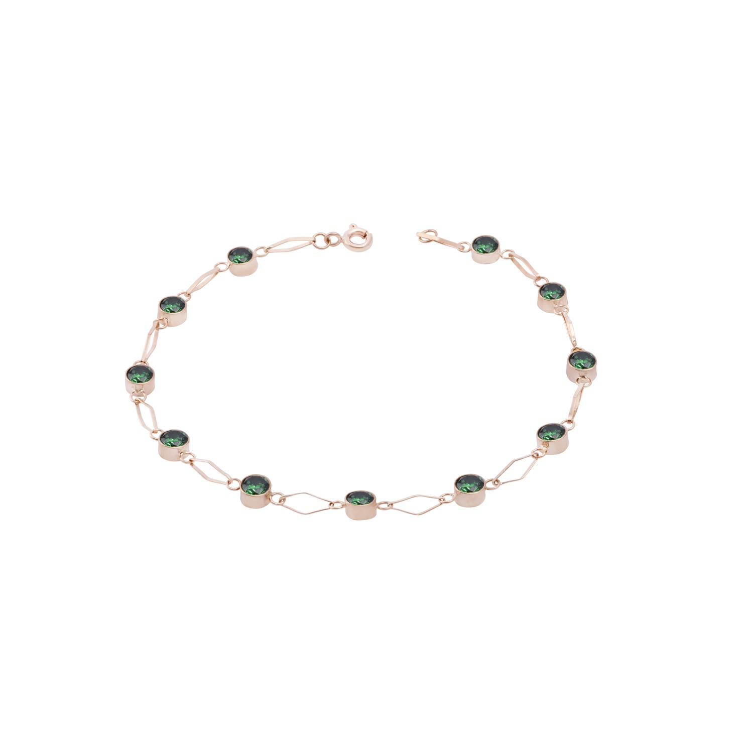 Pulsera Oro Miel 18kt Esmeraldinas 1