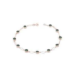 Pulsera Oro Miel 18kt Esmeraldinas