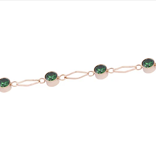 Pulsera Oro Miel 18kt Esmeraldinas