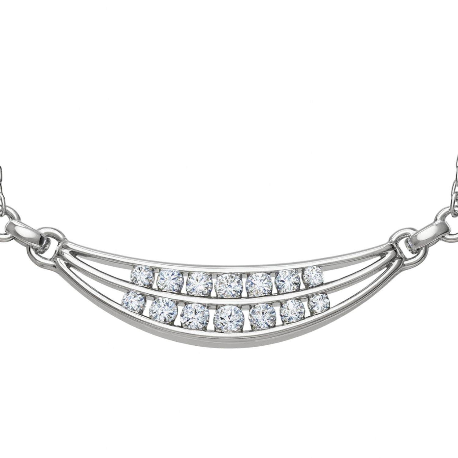Collar Oro Blanco 18Kt Circonitas en Degrade 3