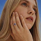 Anillo Oro Blanco 18kt Diamantes 14 Pts Zafiro Central 5MM - Miniatura 4