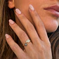 Anillo de Oro 18kt Diamantes 22 Pts es Corte Brillante 9 Pts Zafiro - Miniatura 4