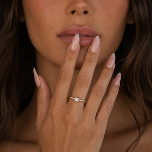 Anillo Oro Amarillo 18kt Circonita-Central 3MM