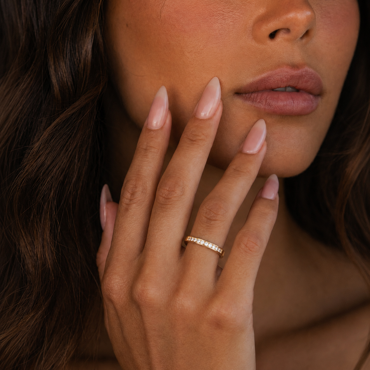 Anillo Oro Amarillo 18kt Medio Cintillo Circonita 4