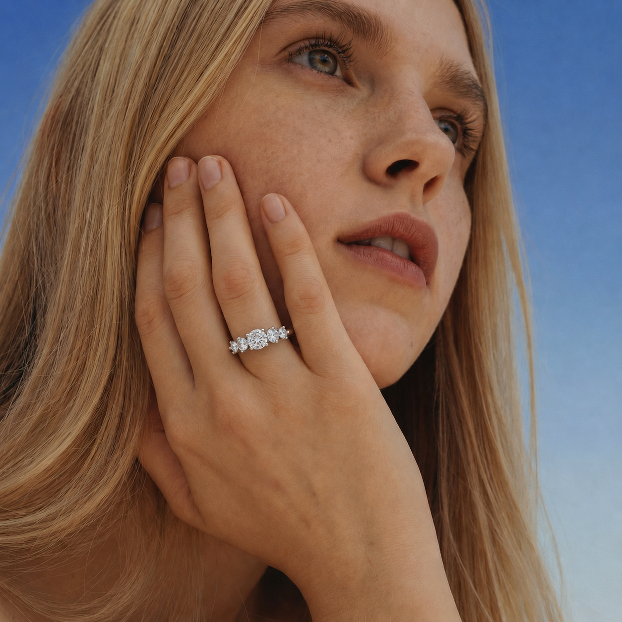 Anillo Oro Blanco 18kt Circonita Central 6 MM 4