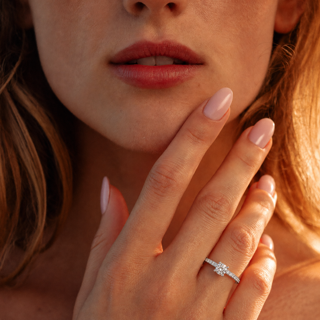 Anillo Oro Blanco 18kt Solitario Circonita Central 6MM 4