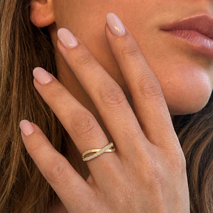 Anillo Oro Amarillo 18kt Infinito Circonita