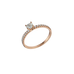 Anillo Oro Rosado 18kt Circonita 4MM
