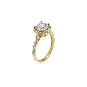 Anillo Oro Amarillo 18kt Circonita Central 6X6MM