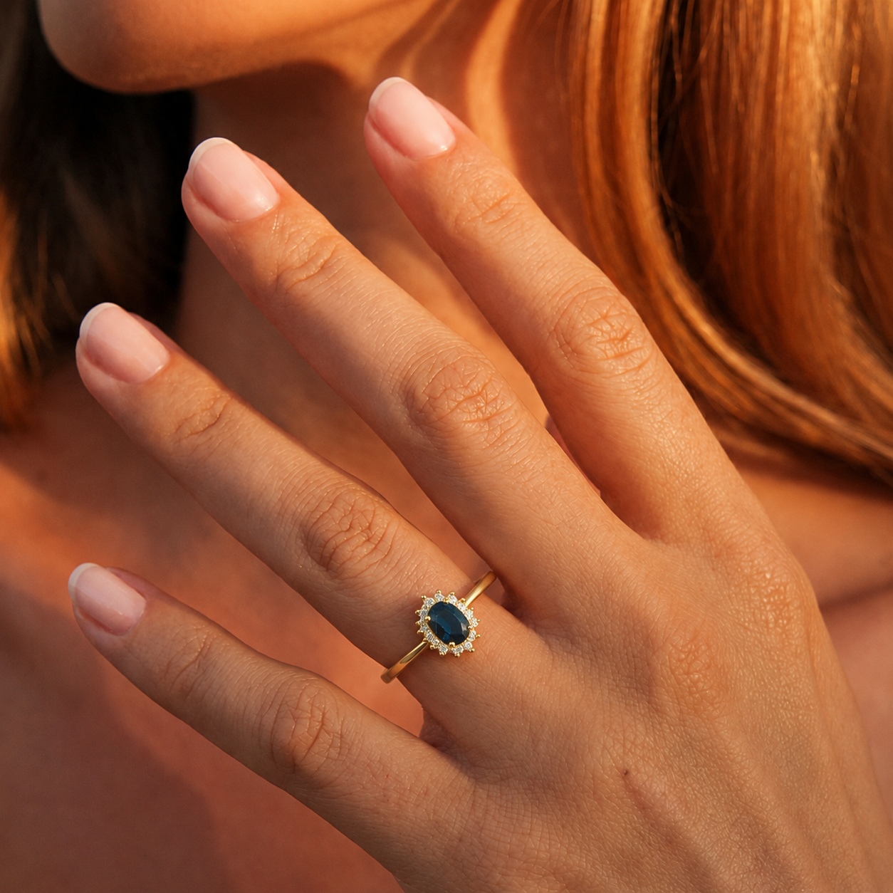 Anillo Oro Amarillo 18kt Circonita-Zafiro 4