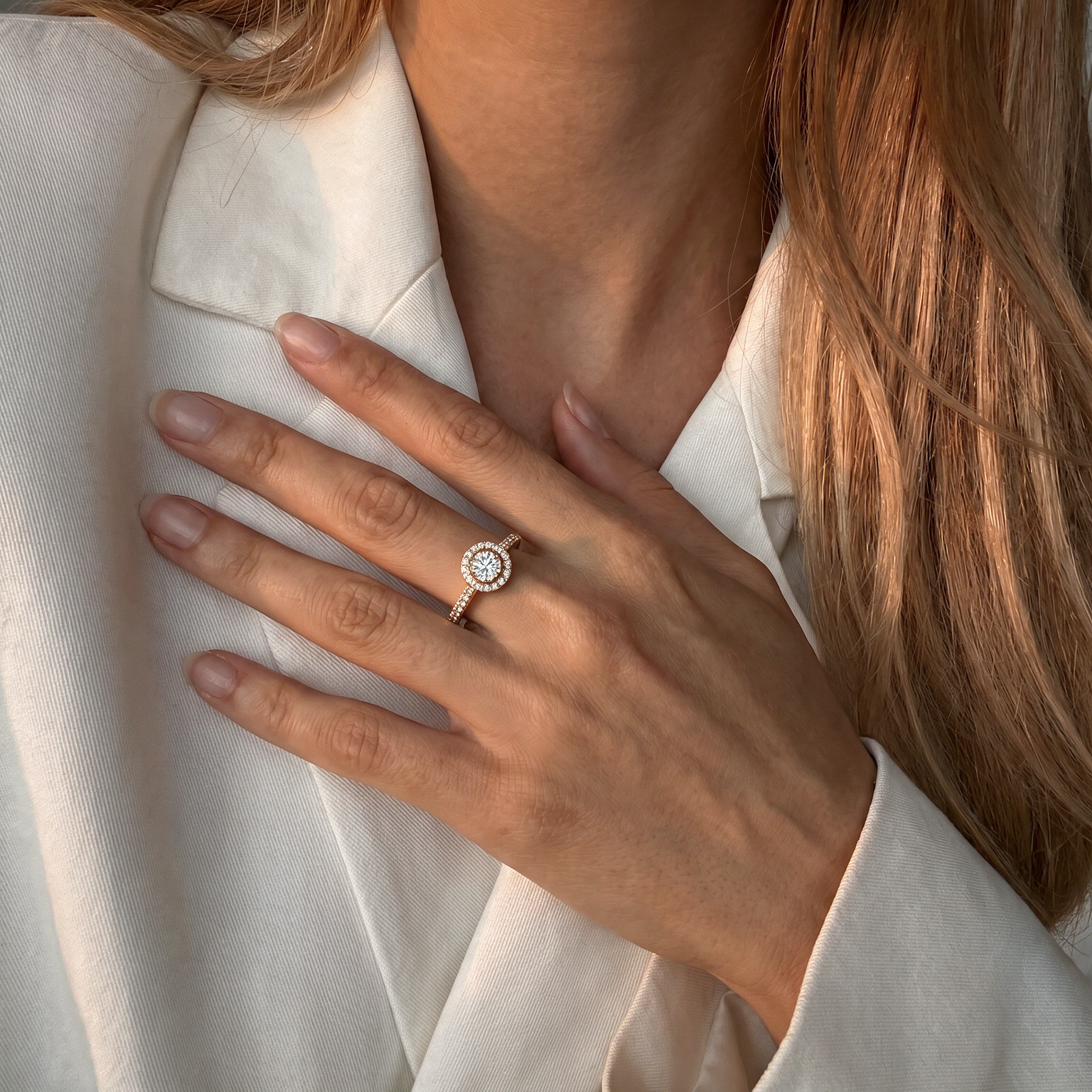 Anillo Oro Rosado 18kt Diamantes 57 Pts 4