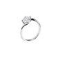 Anillo Oro Blanco 18kt Circonita Central 8MM 4 grifas - Miniatura 1