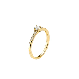 Anillo Oro Amarillo 18kt Circonita-Central 3MM