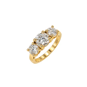 Anillo Compromiso Personalizado Oro Amarillo 18kt Diamante Mayor de 1,04 Quilates y 2 de 52 Puntos