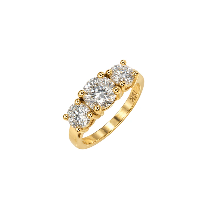 Anillo Compromiso Personalizado Oro Amarillo 18kt Diamante Mayor de 1,04 Quilates y 2 de 52 Puntos 1