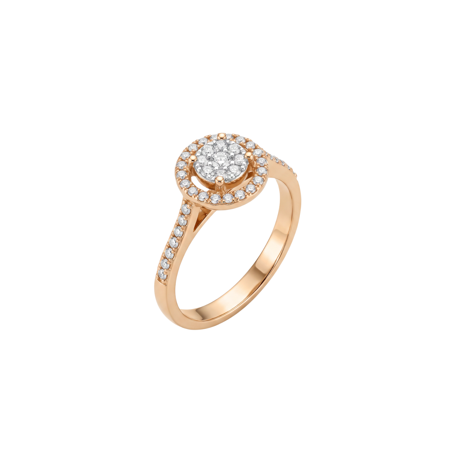 Anillo Oro Rosado 18kt Diamantes 57 Pts 1