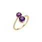Anillo Oro Amarillo 18kt Diamantes 15 Pts Amatista 98 Pts - Miniatura 1