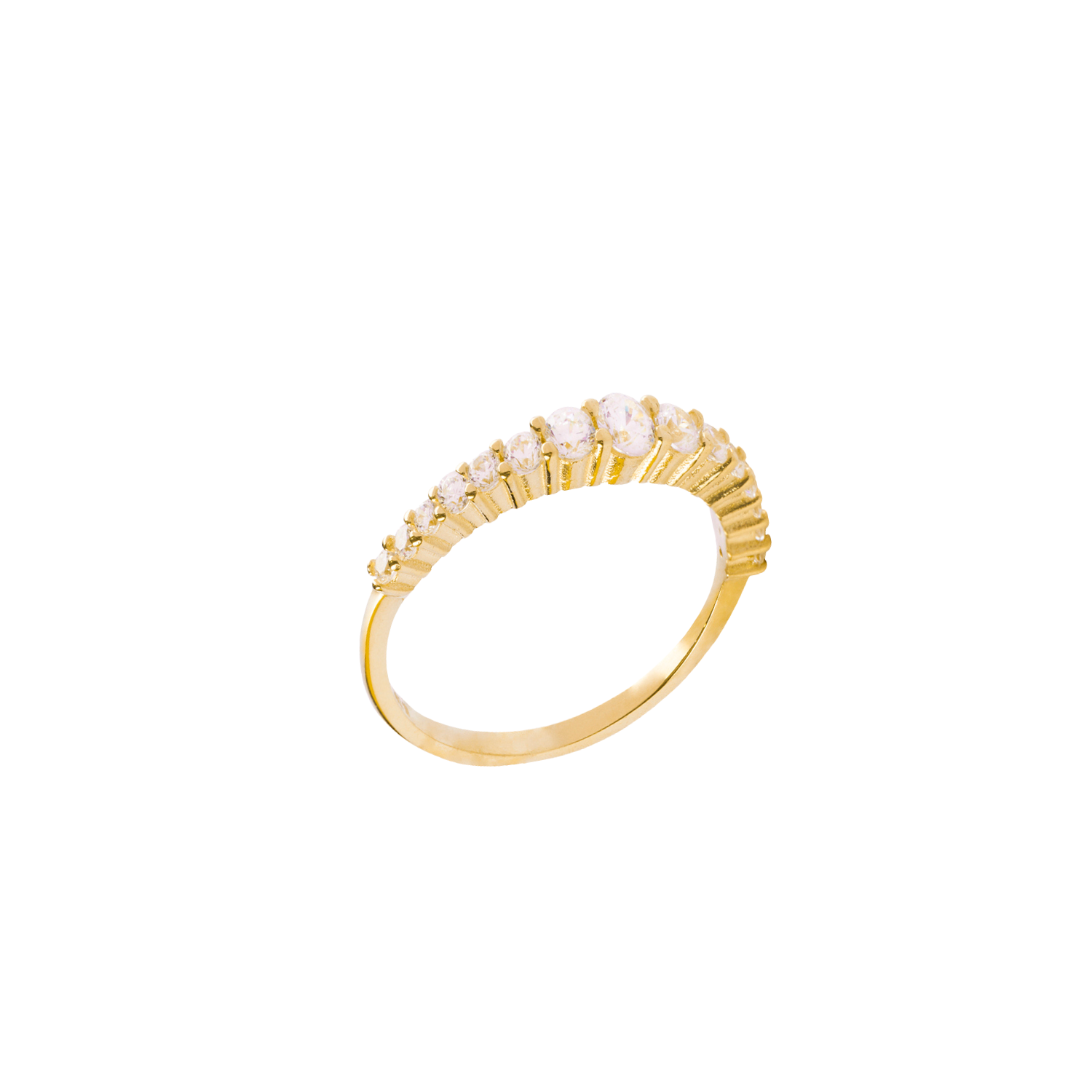 Anillo Compromiso de Oro 18Kt Media Corona Circonita 1