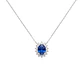 Collar Plata Esterlina 925 Zafiro Óval Circón - Miniatura 2
