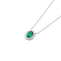 Collar Plata Esterlina 925 Esmeralda Circón Botón