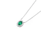 Collar Plata Esterlina 925 Esmeralda Circón Botón - Miniatura 1