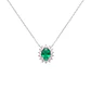 Collar Plata Esterlina 925 Esmeralda Circón Botón - Miniatura 2