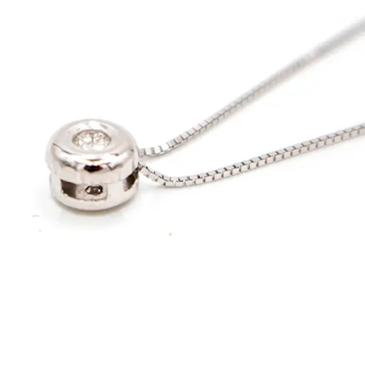 Collar Oro Blanco 18kt  Diamantes  Punto de Luz 2