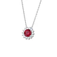 Collar Plata Esterlina 925 Rubí Óval Circón - Miniatura 2