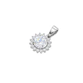 Colgante Plata Esterlina 925 Girasol Circón